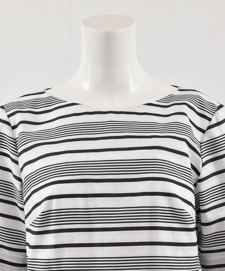 コットンシルクボーダーワンピース Yoshie Inaba ヨシエイナバ Bigi Outlet ビギアウトレット 公式オンラインストア