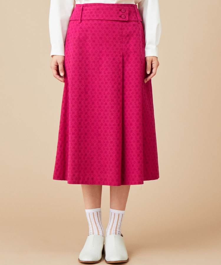 刺し子織りスカート 詳細画像 ピンク