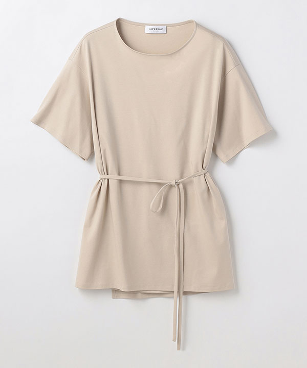 【LAPEREAU】ロイヤルクールスムースブラウジングカットソー 詳細画像 ピンクベージュ