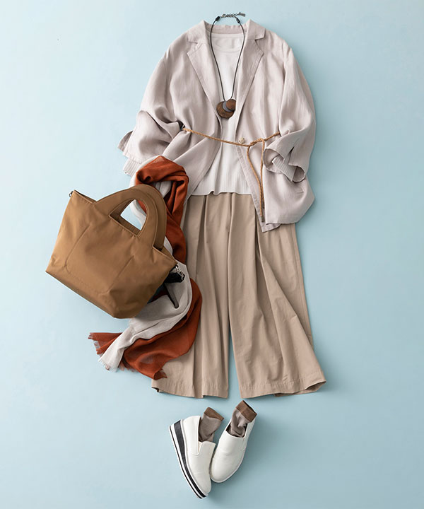 カラーストライプリネンストール 詳細画像