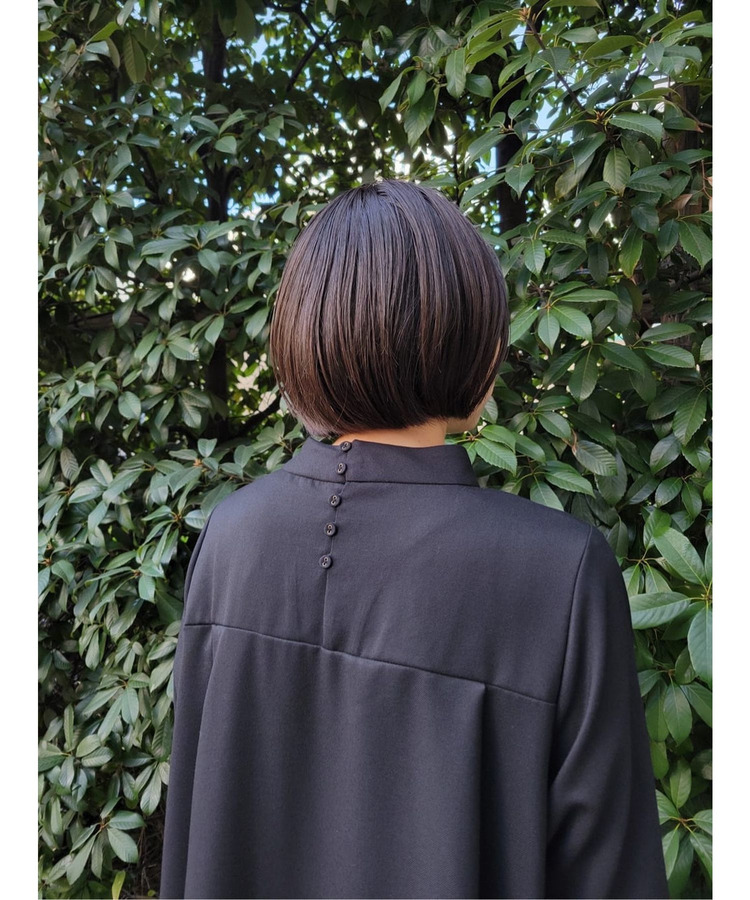 ウール混ビエラスタンドカラーワンピース 詳細画像