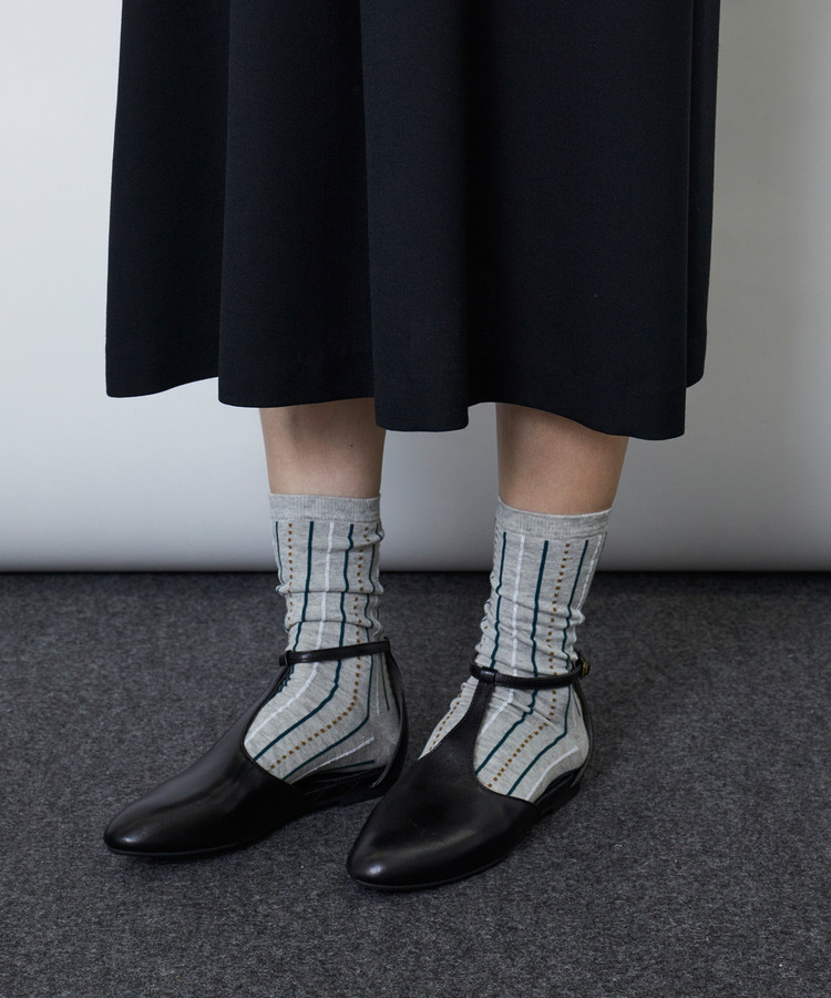 ウール混ビエラスタンドカラーワンピース 詳細画像