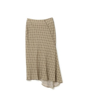 CUPRA GEORGETTE  MONOGRAM PRINT SPIRAL CUT SKIRT