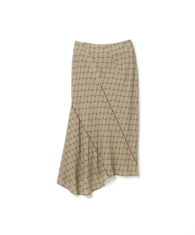 CUPRA GEORGETTE  MONOGRAM PRINT SPIRAL CUT SKIRT 詳細画像