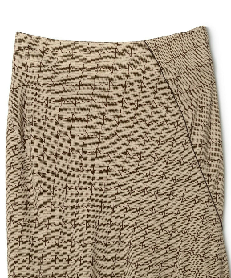 CUPRA GEORGETTE  MONOGRAM PRINT SPIRAL CUT SKIRT 詳細画像