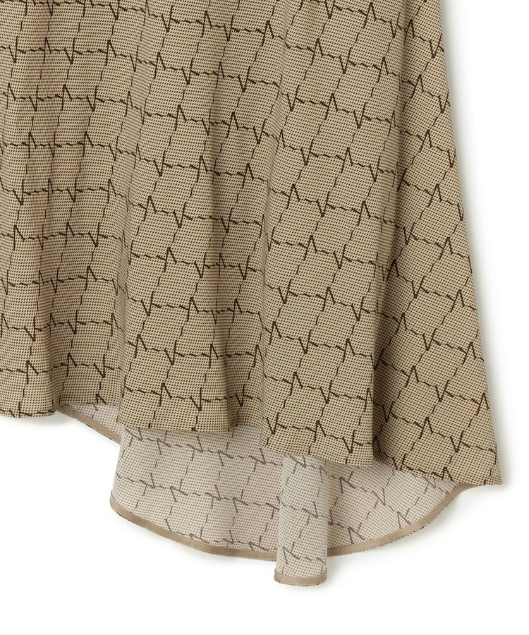 CUPRA GEORGETTE  MONOGRAM PRINT SPIRAL CUT SKIRT 詳細画像