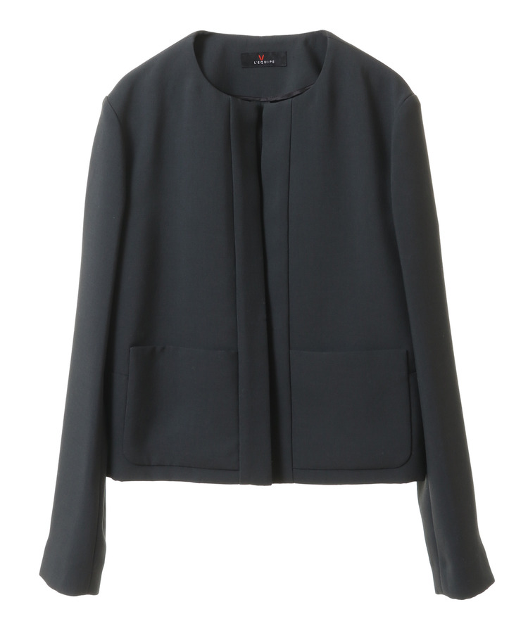 2重織ワッシャーノーカラージャケット 詳細画像 ブラック系その他