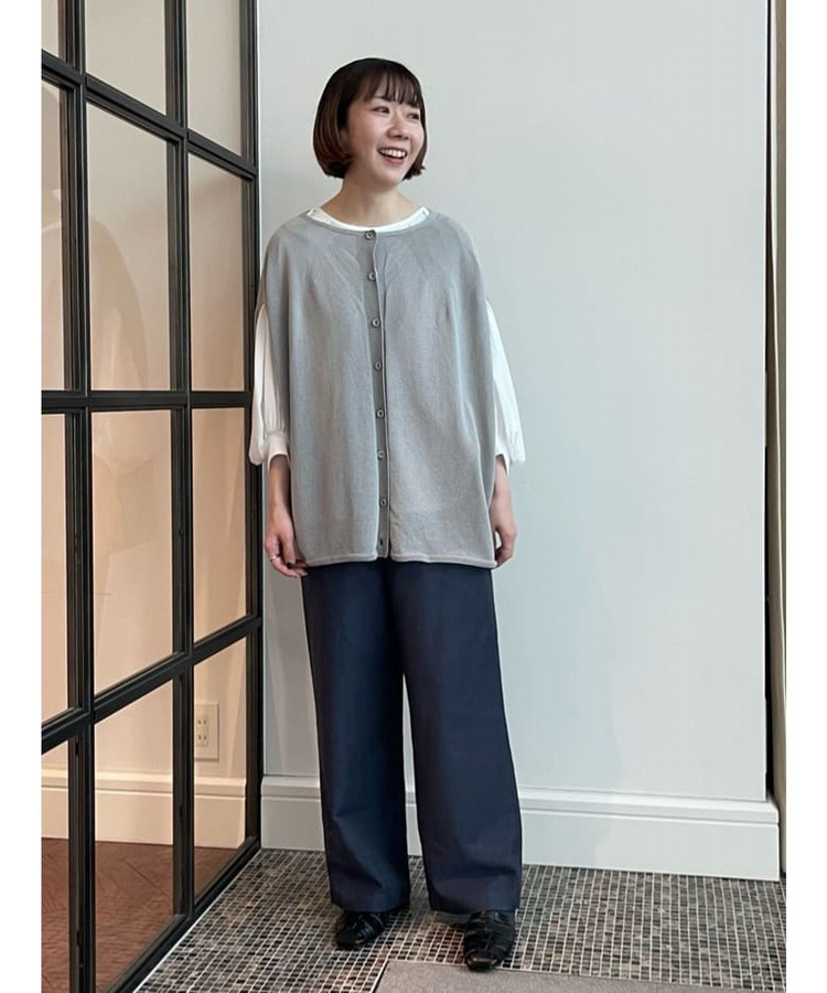 2WAY：和紙エステル片畦ポンチョベスト 詳細画像