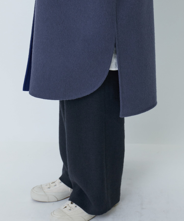 リバーシブル：カシミヤ混ダブルフェイスマントスリーブコート 詳細画像