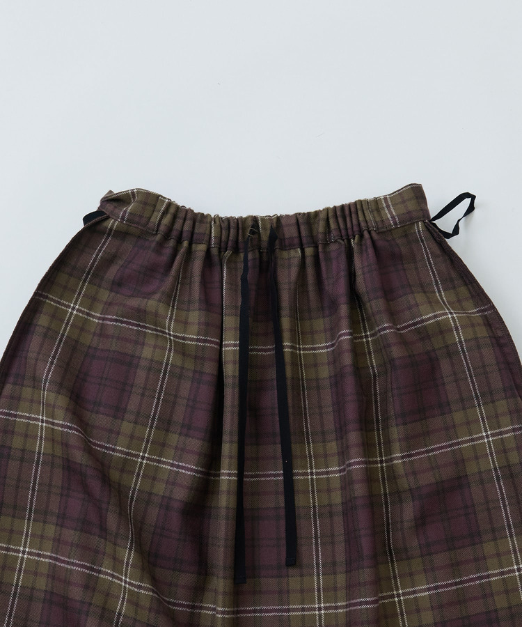 ウールサキソニーチェックラップスカート 詳細画像