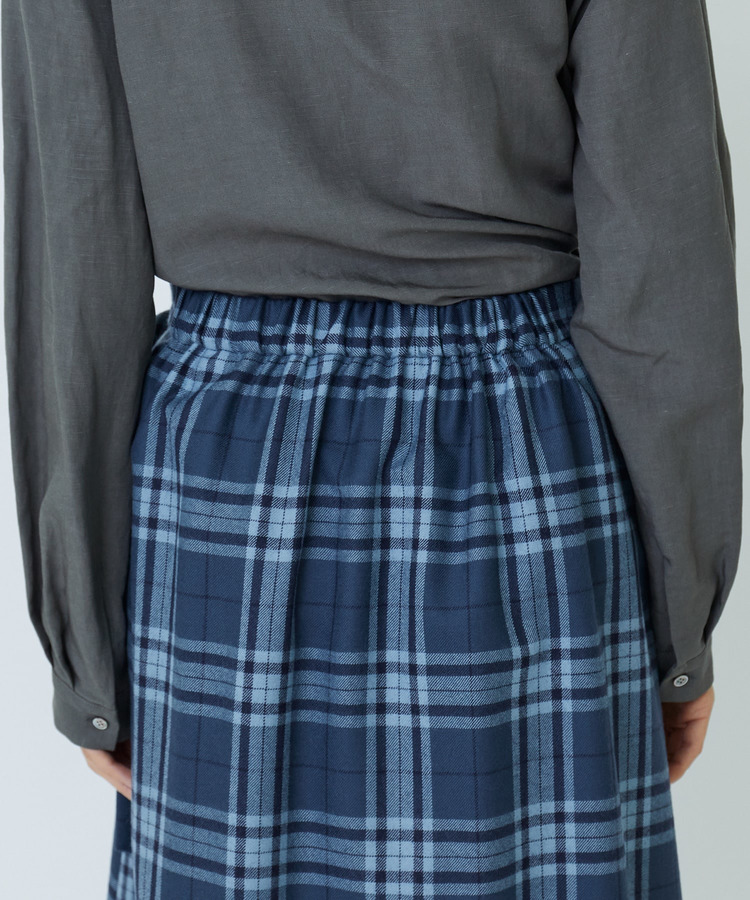 ウールサキソニーチェックラップスカート 詳細画像