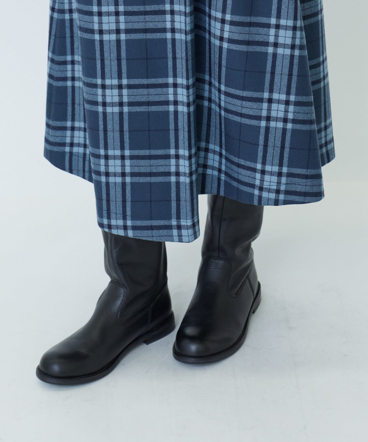 ウールサキソニーチェックラップスカート 詳細画像