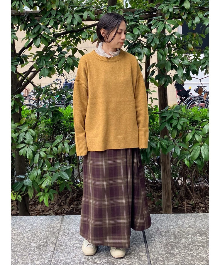 ウールサキソニーチェックラップスカート 詳細画像