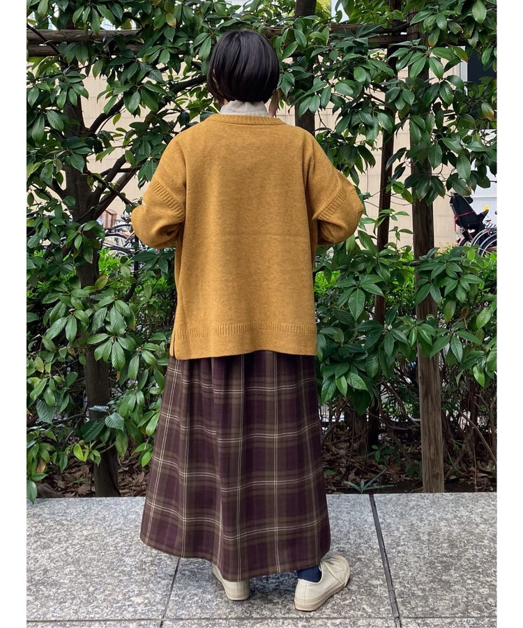 ウールサキソニーチェックラップスカート 詳細画像