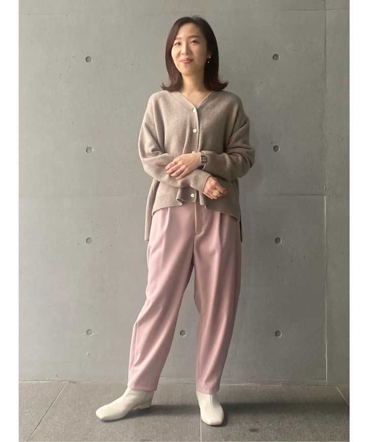 ダブルクロスワンタックテーパードパンツ 詳細画像