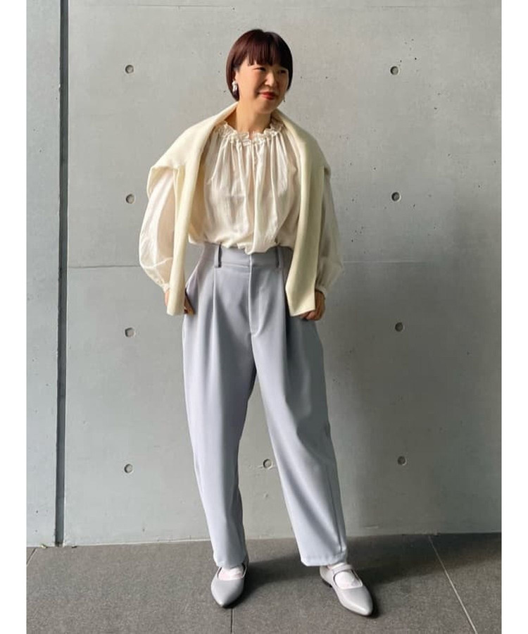 ダブルクロスワンタックテーパードパンツ 詳細画像