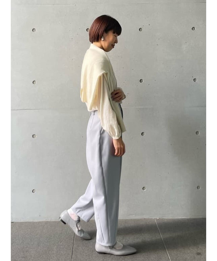 ダブルクロスワンタックテーパードパンツ 詳細画像