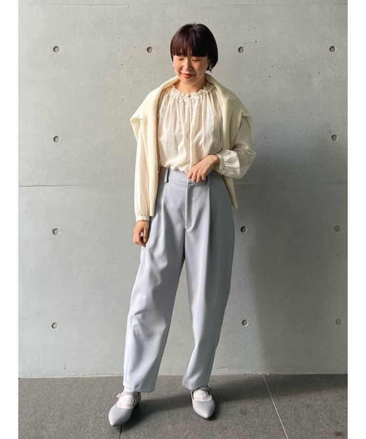 ダブルクロスワンタックテーパードパンツ 詳細画像