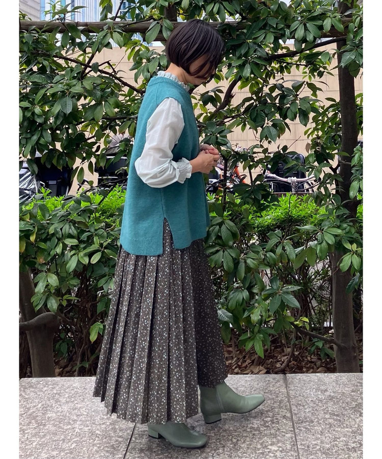 ウールアルパカVネックベスト 詳細画像