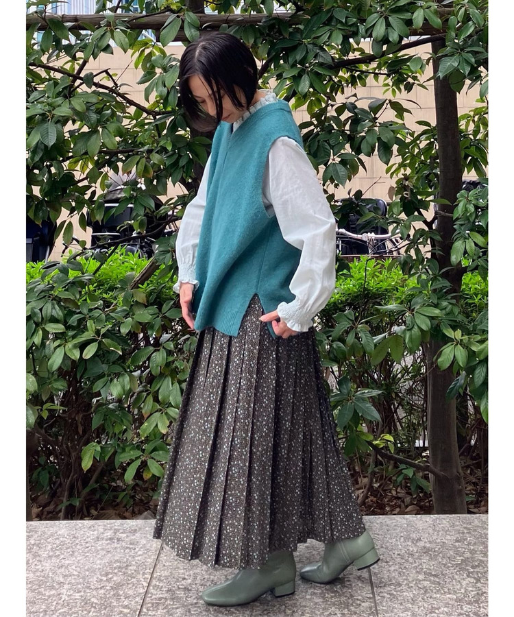 ウールアルパカVネックベスト 詳細画像
