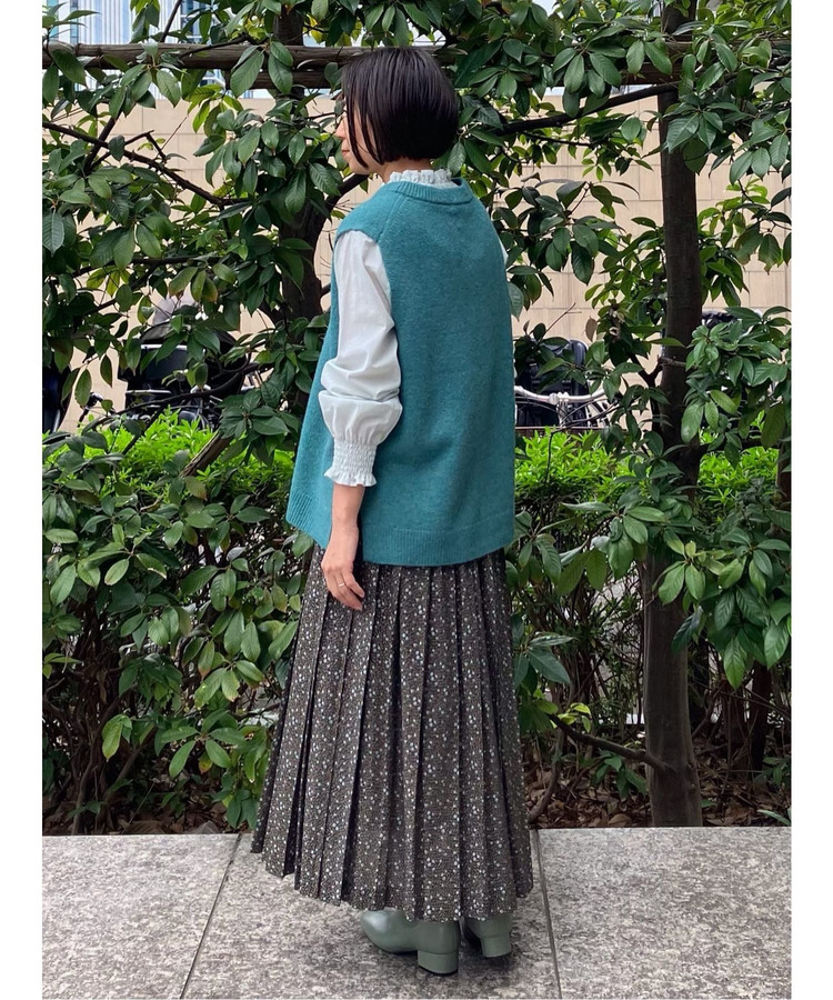 ウールアルパカVネックベスト 詳細画像