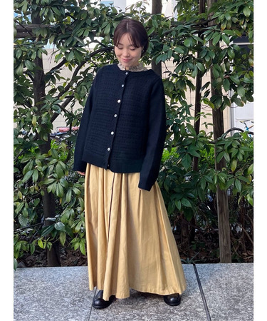 ライトモールスキンギャザーフレアーデザインスカート
