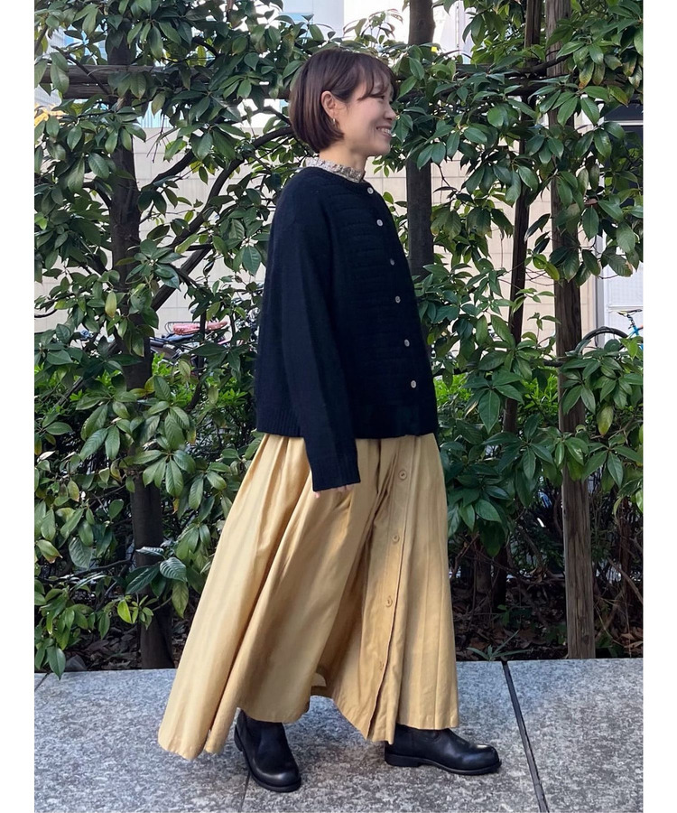 ライトモールスキンギャザーフレアーデザインスカート 詳細画像