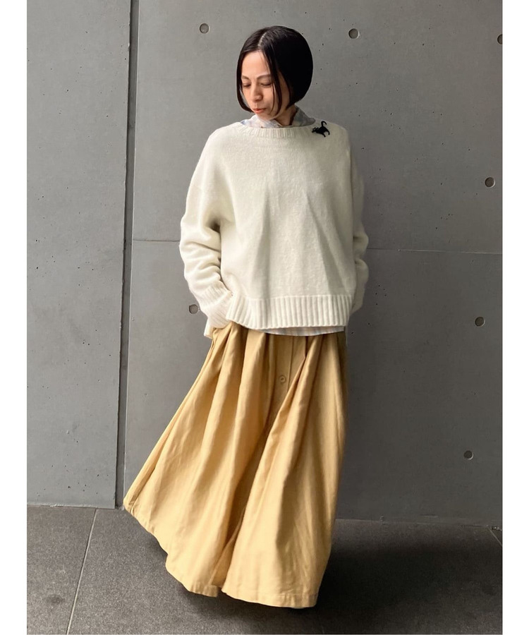 ライトモールスキンギャザーフレアーデザインスカート 詳細画像