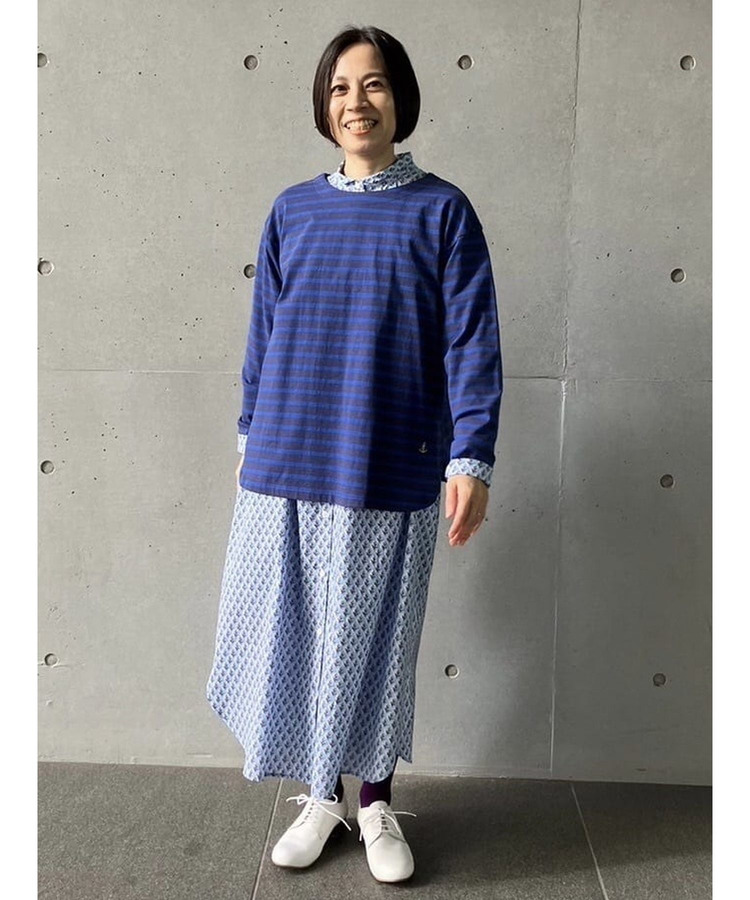 コットン天竺ボーダーバスクシャツ 詳細画像