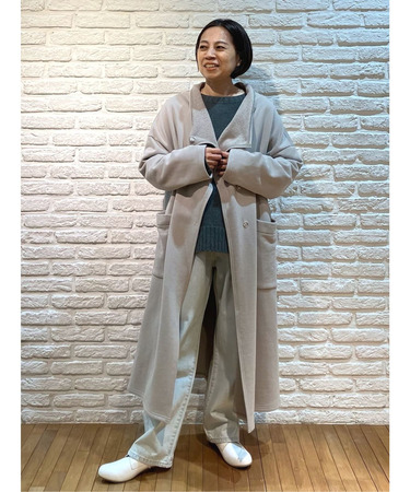 度詰め裏毛ビッグカラーコート