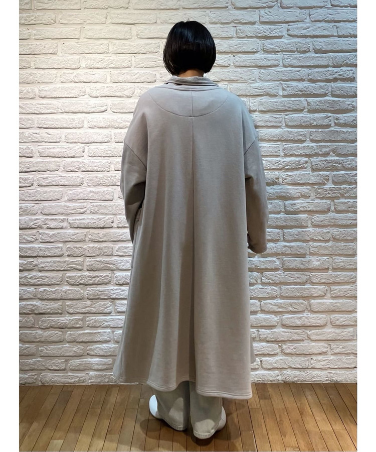 度詰め裏毛ビッグカラーコート 詳細画像