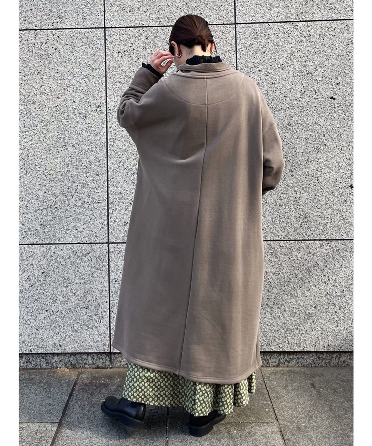 度詰め裏毛ビッグカラーコート 詳細画像