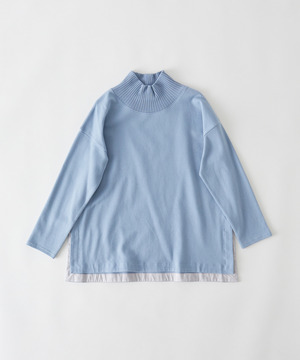 ポンチリブ襟プルオーバー