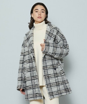 ［STORY 2024年1月号掲載商品］アルパカシャギーチェックコート