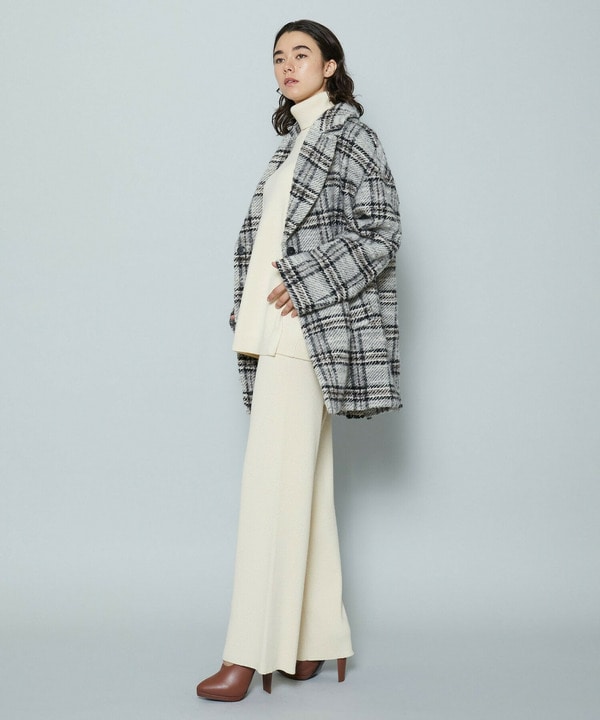 ［STORY 2024年1月号掲載商品］アルパカシャギーチェックコート 詳細画像