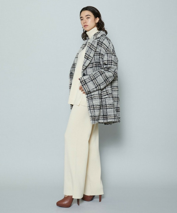［STORY 2024年1月号掲載商品］アルパカシャギーチェックコート 詳細画像