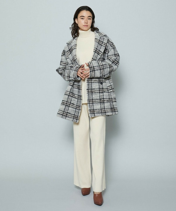 ［STORY 2024年1月号掲載商品］アルパカシャギーチェックコート 詳細画像