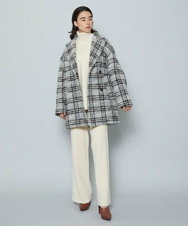 ［STORY 2024年1月号掲載商品］アルパカシャギーチェックコート 詳細画像
