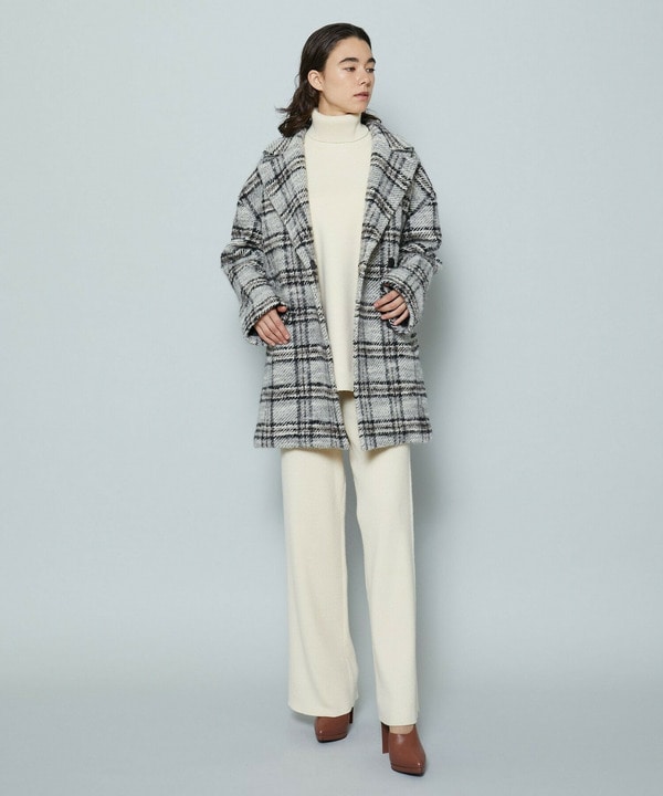［STORY 2024年1月号掲載商品］アルパカシャギーチェックコート 詳細画像