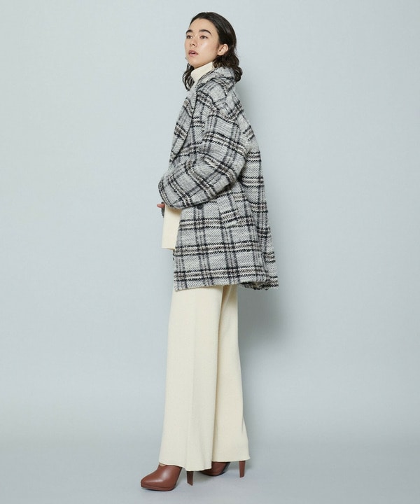 ［STORY 2024年1月号掲載商品］アルパカシャギーチェックコート 詳細画像