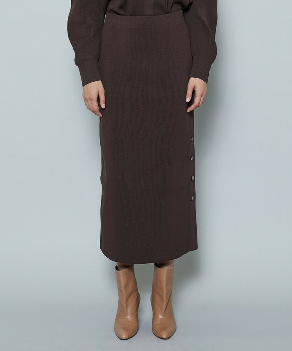 ポリエステルニットロングタイトスカート 詳細画像