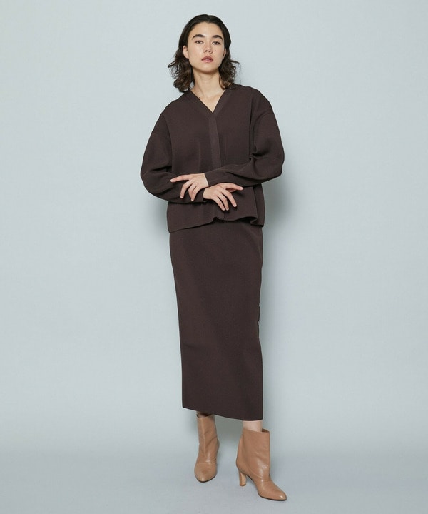 ポリエステルニットロングタイトスカート 詳細画像