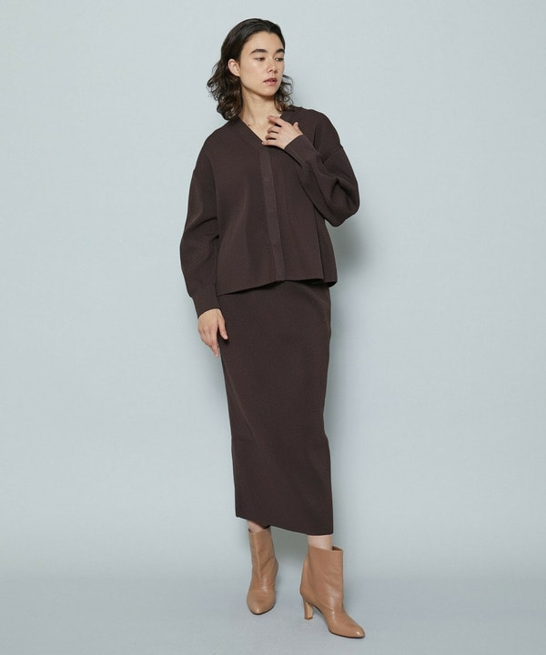 ポリエステルニットロングタイトスカート 詳細画像