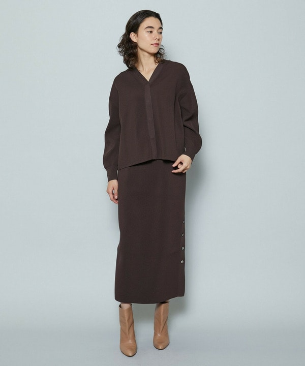 ポリエステルニットロングタイトスカート 詳細画像