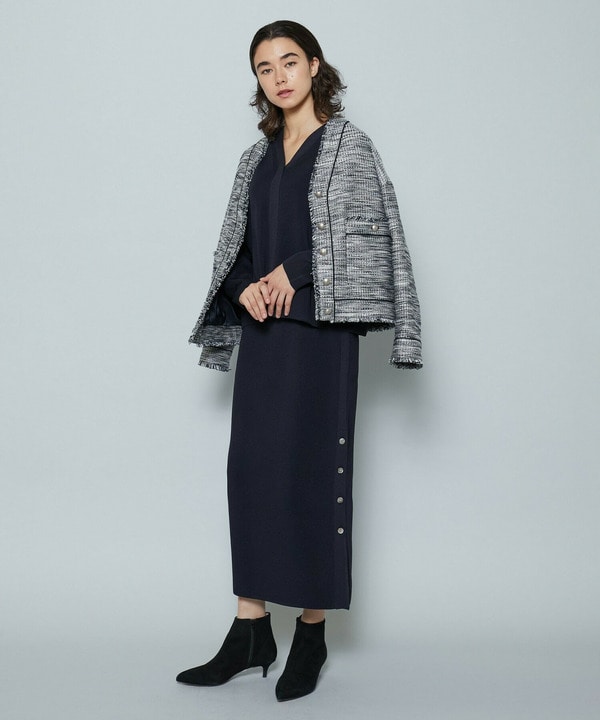 ポリエステルニットロングタイトスカート 詳細画像