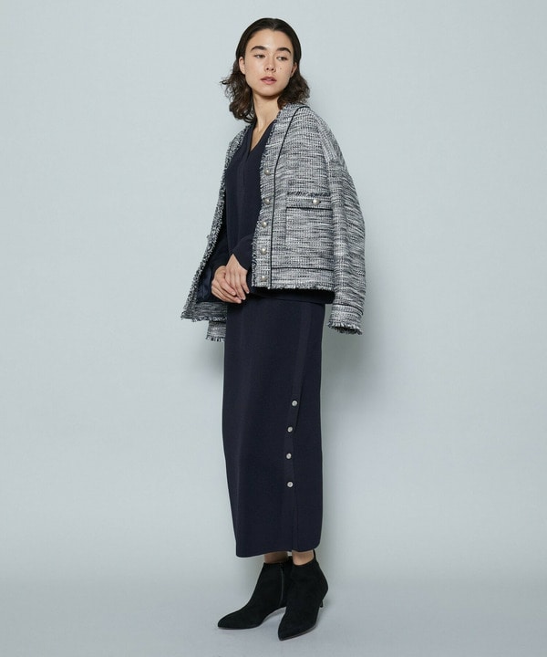 ポリエステルニットロングタイトスカート 詳細画像