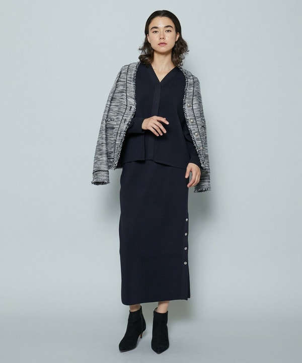 ポリエステルニットロングタイトスカート 詳細画像