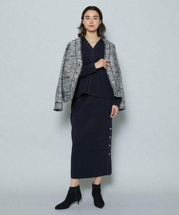 ポリエステルニットロングタイトスカート 詳細画像