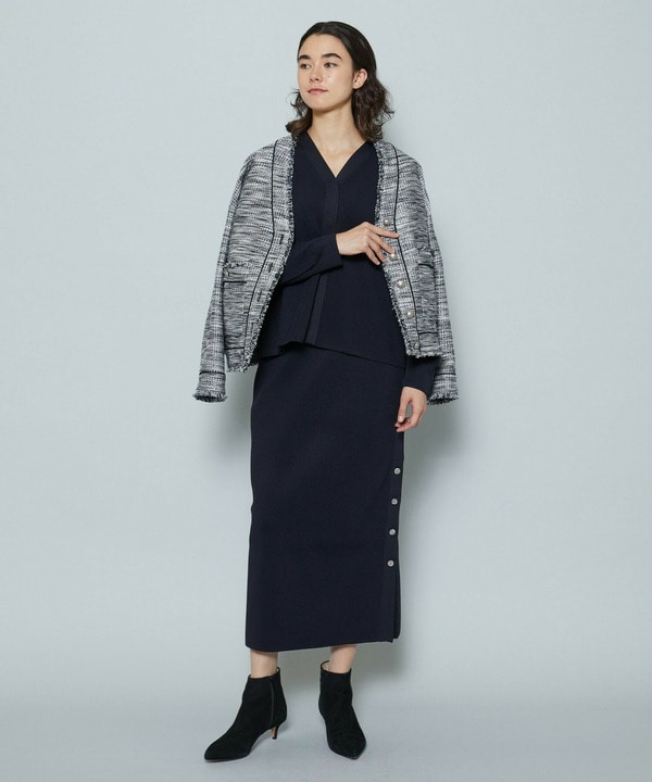 ポリエステルニットロングタイトスカート 詳細画像