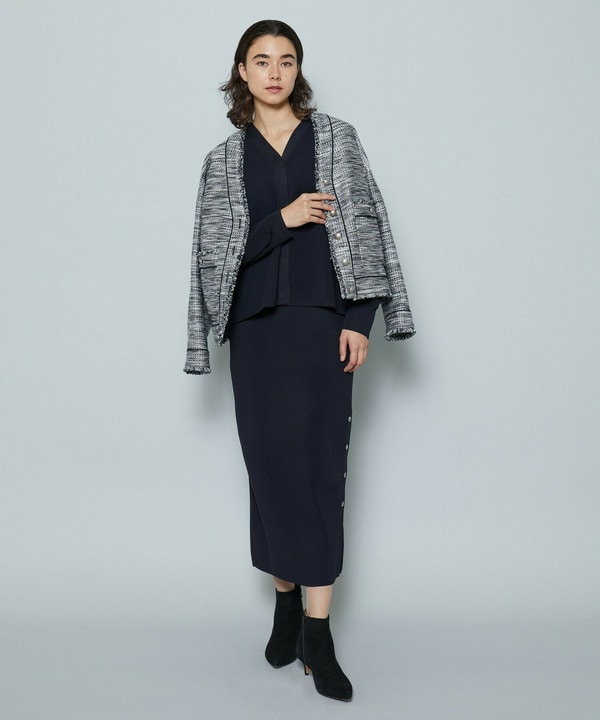 ポリエステルニットロングタイトスカート 詳細画像